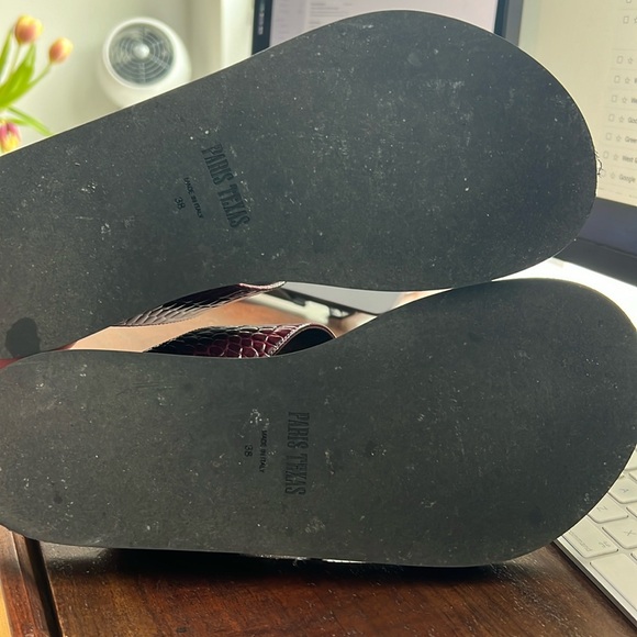 PARIS TEXAS Brooklyn Size 38 Croc Nappa Embossed Leather Toe Loop Sandals 8 - Picture 8 of 11